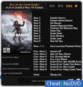 Rise of the Tomb Raider  Trainer +19 v1.0 - 1.0.629.3 {FLiNG}