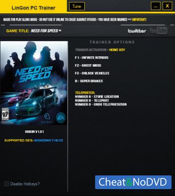 Need for Speed (2015)  Trainer +6 1.01 {LinGon}