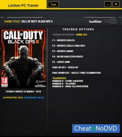 Call of Duty: Black Ops 3  Trainer +9 Update 13 {LinGon}