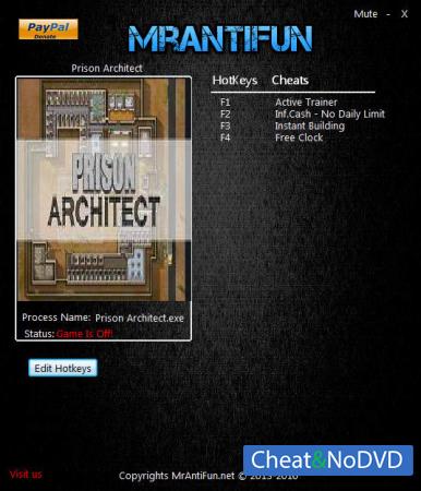 Prison Architect  Trainer +4 v5b Mar 23 {MrAntiFun}