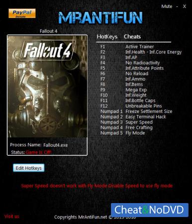 Fallout 4  Trainer +17 v1.4.132.0.0 DLC Automatron {MrAntiFun}