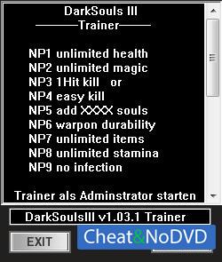 Dark Souls 3  Trainer +9 v1.03 - 1.03.1 {dR.oLLe}