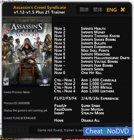 Assassin's Creed: Syndicate  Trainer +21 v1.12 - 1.5 {FLiNG}