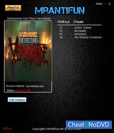 Warhammer: End Times - Vermintide  Trainer +3 v1.2.3.0 {MrAntiFun}