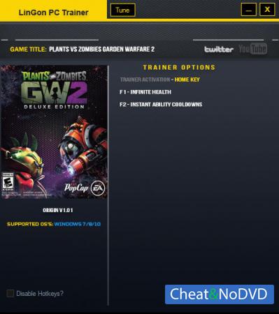 Plants vs Zombies: Garden Warfare 2  Trainer +2 v1.01 {LinGon}