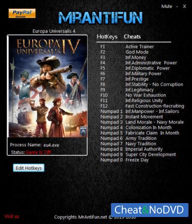 Europa Universalis 4  Trainer +23 v1.16.1.0 {MrAntiFun}