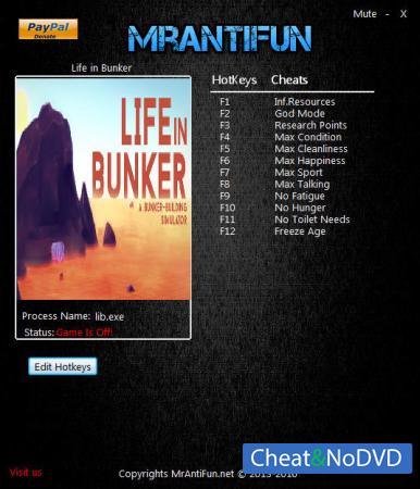 Life in Bunker  Trainer +12 v1.0 Build 1199 {MrAntiFun}