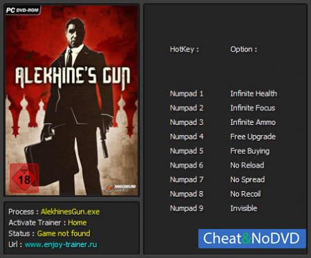 Alekhines Gun  Trainer +9 v1.0 {Enjoy}