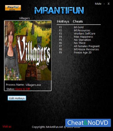 Villagers  Trainer +9 v1.004: 64 Bit {MrAntiFun}