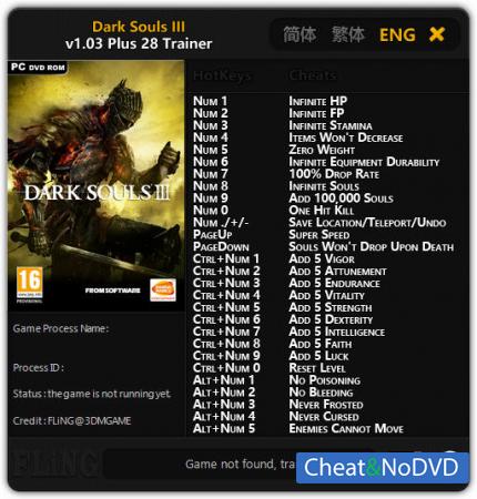 Dark Souls 3  Trainer +28 v1.03 {FLiNG}