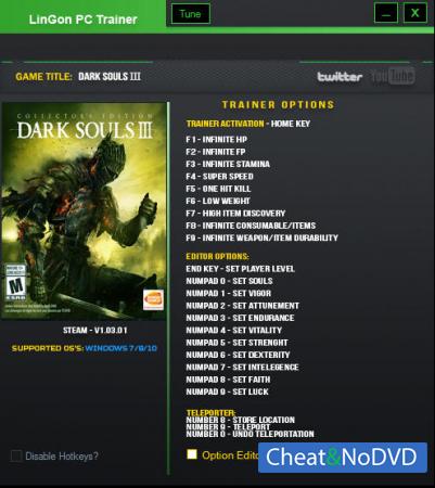 Dark Souls 3  Trainer +21 v1.03.01 {LinGon}