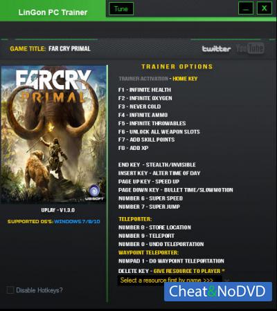 Far Cry: Primal  Trainer +18 v1.3.0 {LinGon}