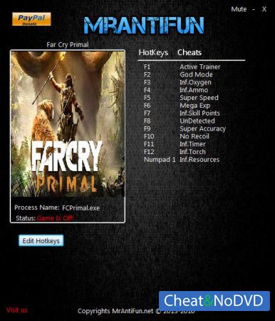 Far Cry: Primal  Trainer +12 v1.3.1 {MrAntiFun}