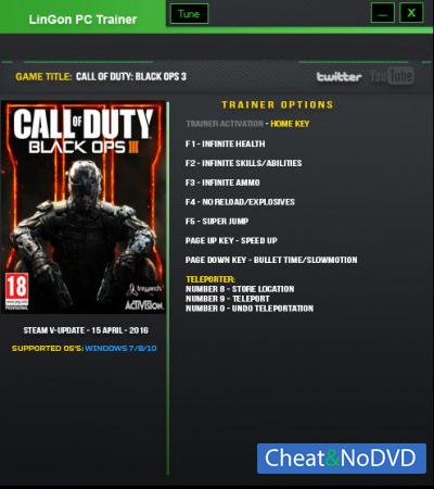 Call of Duty: Black Ops 3  Trainer +9 Update 18  {LinGon}