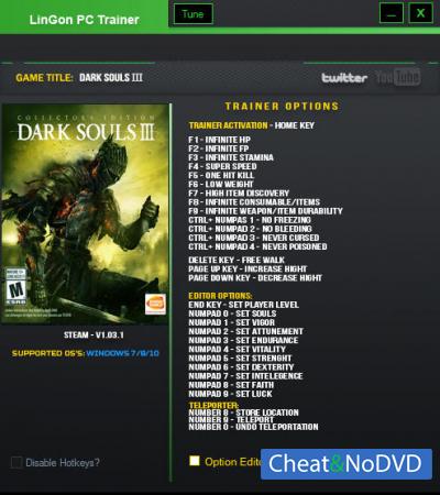 Dark Souls 3  Trainer +29 v1.03.01 {LinGon}