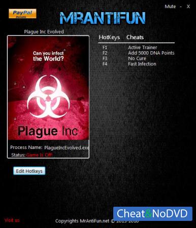 Plague Inc. Evolved  Trainer +3 v1.0.2 {MrAntiFun}