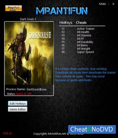 Dark Souls 3  Trainer +17 v1.04 {MrAntiFun}