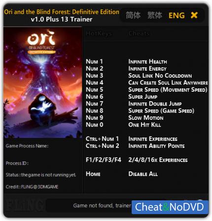 Ori and the Blind Forest  Trainer +13 v1.00 {FLiNG}