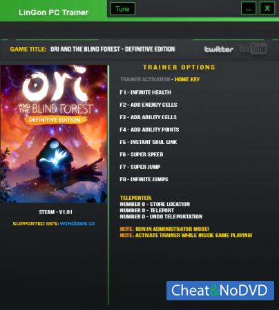 Ori and the Blind Forest  Trainer +10 v1.01 {LinGon}