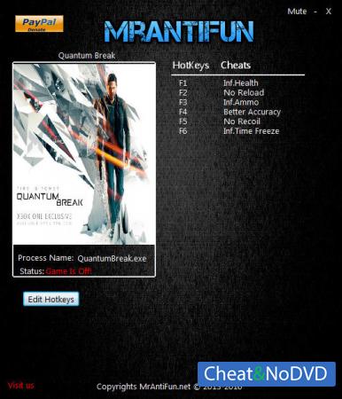 Quantum Break  Trainer +6 v1.7.0.0 {MrAntiFun}