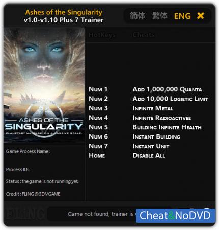 Ashes of the Singularity  Trainer +7 v1.0 - 1.10 {FLiNG}