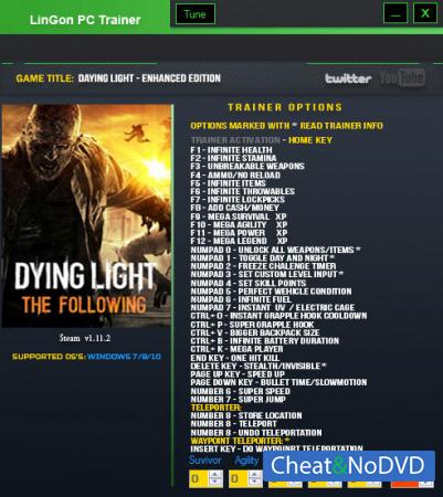 Dying Light: The Following  Trainer +35 v1.11.2  {LinGon}