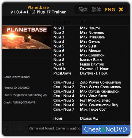 Planetbase  Trainer +17 v1.0.4 - 1.1.2 {FLiNG}