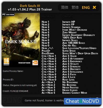 Dark Souls 3  Trainer +28 v1.03 - 1.04.2 {FLiNG}