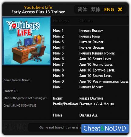 Youtubers Life  Trainer +13 Early Access {FLiNG}