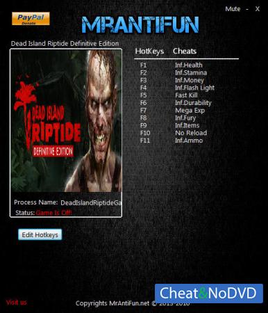 Dead Island: Riptide Definitive Edition  Trainer +11 v1.0 {MrAntiFun}