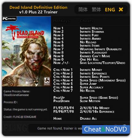 Dead Island: Definitive Edition  Trainer +22 v1.0 {FLiNG}