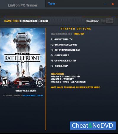 Star Wars: Battlefront 2015  Trainer +8 v1.0.5.42268 {LinGon}