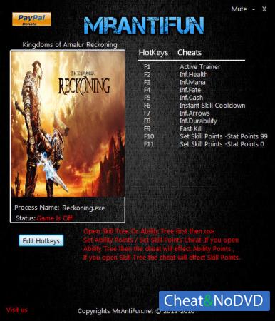 Kingdoms of Amalur: Reckoning  Trainer +10 v1.0.0.2 {MrAntiFun}