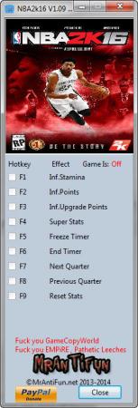 NBA 2K16  Trainer +9 v1.09 {MrAntiFun}