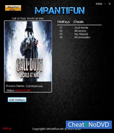 Call of Duty: World at War  Trainer +4 v1.7.1263 {MrAntiFun}