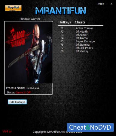 Shadow Warrior  Trainer +7 v1.5.0.0 {MrAntiFun}