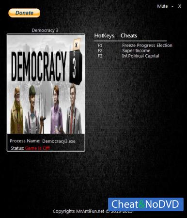 Democracy 3  Trainer +3 v1.28  {MrAntiFun}