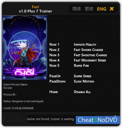 Furi  Trainer +7 v1.0 {FLiNG}