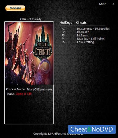 Pillars of Eternity  Trainer +7 v3.03.1047 {MrAntiFun}