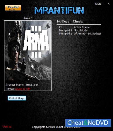 Arma 3  Trainer +3 v1.62.137494 {MrAntiFun}