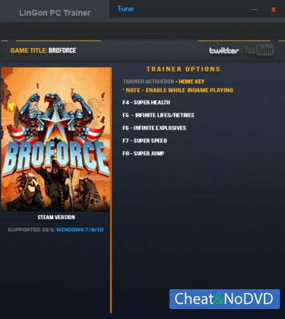 Broforce  Trainer +5 Update 2016 {LinGon}