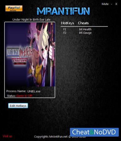 UNDER NIGHT IN-BIRTH Exe:Late  Trainer +2 v1.00 {MrAntiFun} 