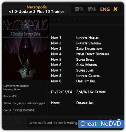 NECROPOLIS: A Diabolical Dungeon Delve  Trainer +10 v1.0 Update 2 {FLiNG}