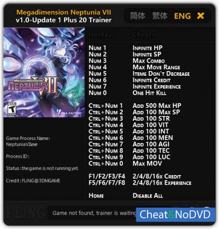 Megadimension Neptunia 7  Trainer +20 v1.0 - Update 1 {FLiNG}