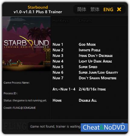 Starbound  Trainer +8 v1.0 - 1.0.1 {FLiNG}