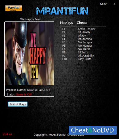 We Happy Few  Trainer +9 v1.00 {MrAntiFun}