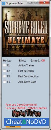 Supreme Ruler Ultimate  Trainer +3 v9.0.71 {MrAntiFun}