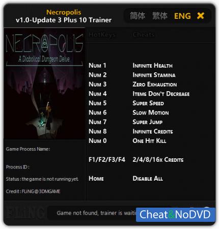NECROPOLIS: A Diabolical Dungeon Delve  Trainer +10 v1.0 Update 3 {FLiNG}