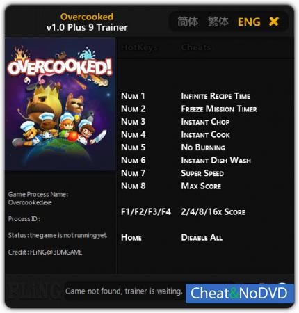 Overcooked  Trainer +9 v1.0 {FLiNG}