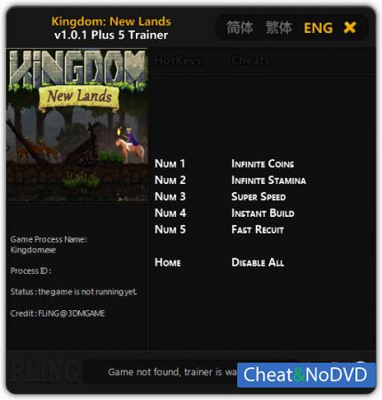 Kingdom: New Lands  Trainer +5 v1.0.1 {FLiNG}